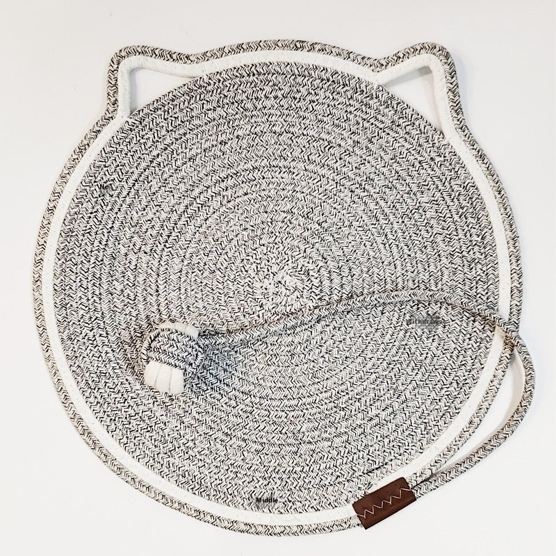 Braided Cotton Rope Cat Scratching Mat with Toy Ball – Washable, Durable & Multi-Use