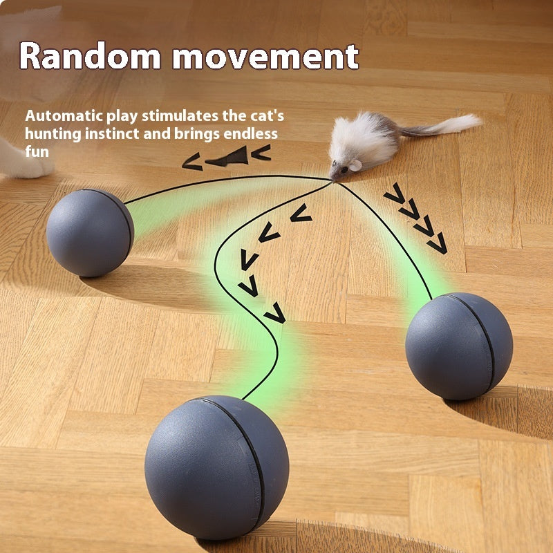 Interactive Cat Toy Mouse Teaser Ball – Smart Automatic Rolling Pet Ball for Cats & Dogs, Plush Mouse Hunting Game