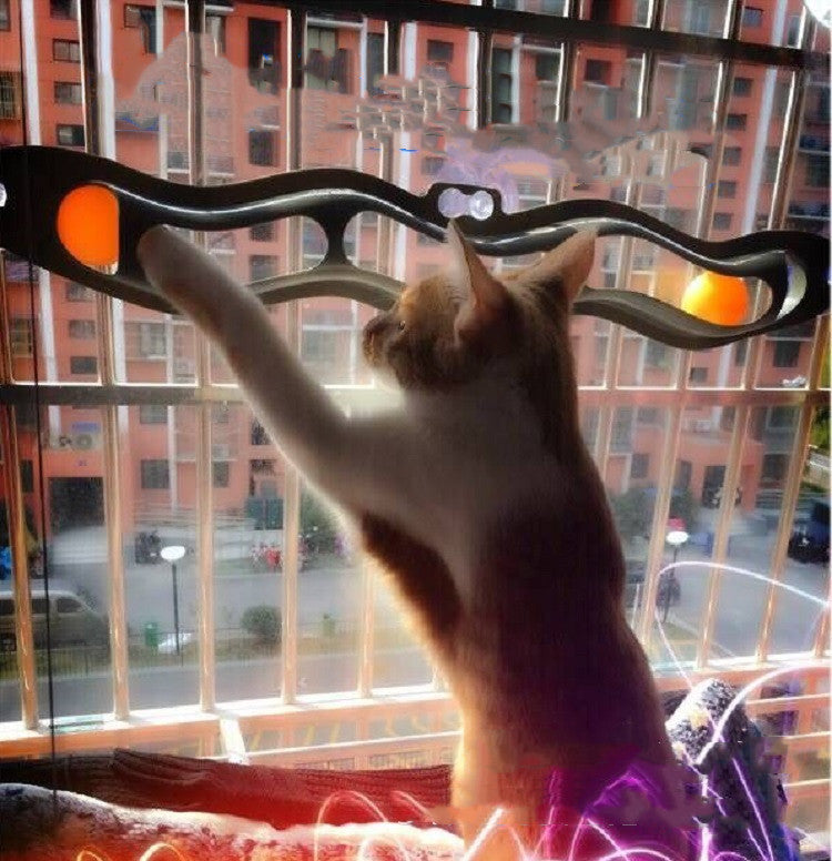 Windowsill Cat Track Ball Toy – Interactive Space-Saving Pet Toy