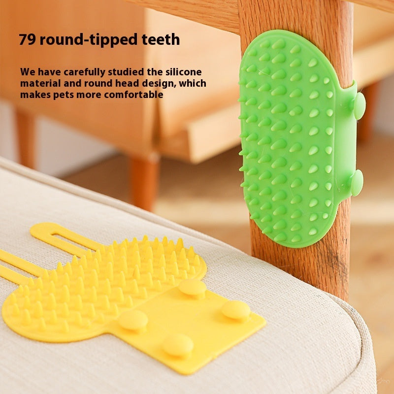 Pet Self-Grooming Corner Brush – Cat Hair Remover & Itch Relief Massager