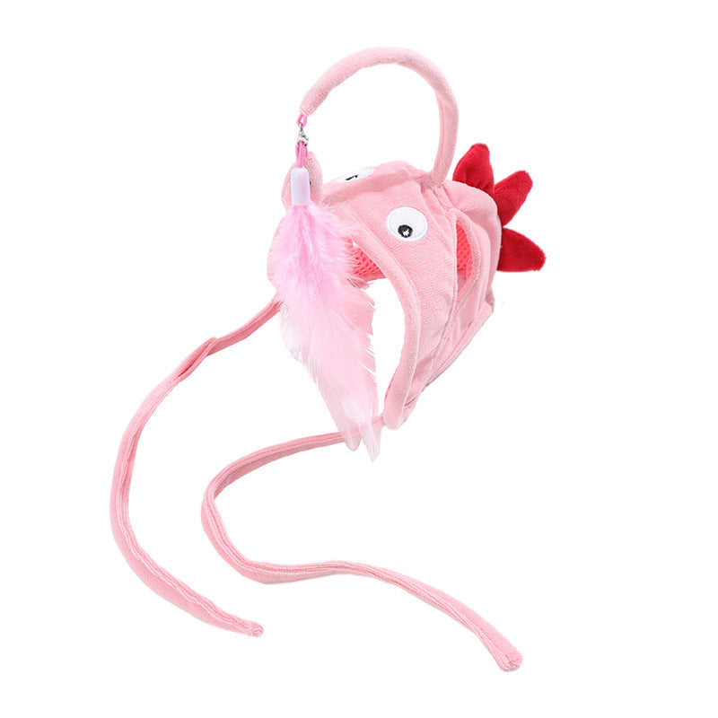 Head-Mounted Feather Cat Toy Stick – Interactive Funny Teaser for Cats