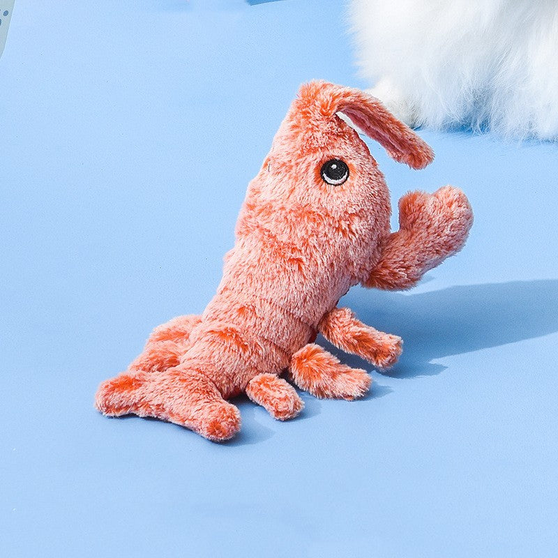 Electric Jumping Shrimp Cat Toy – USB Rechargeable Plush Simulation Lobster with Flopping Tail for Interactive Pet Play