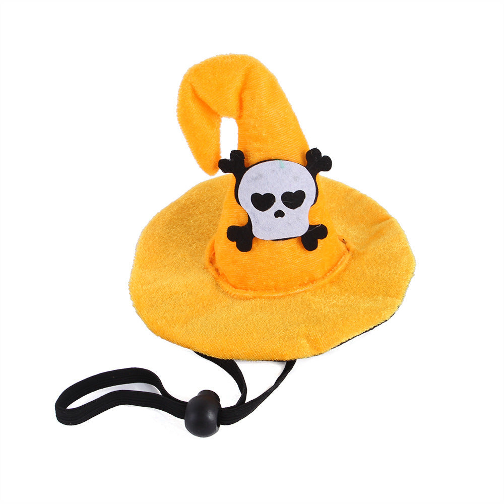 Halloween Cat Pumpkin Hat – Funny Pet Headgear Costume for Cats & Small Dogs, Adjustable Velvet Headwear