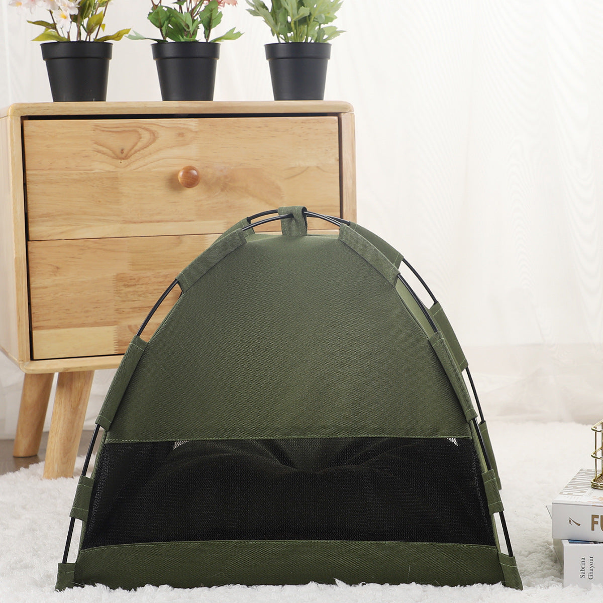 Cooling Cat & Dog Tent Bed – Portable Pet House with Cushion for Indoor & Travel