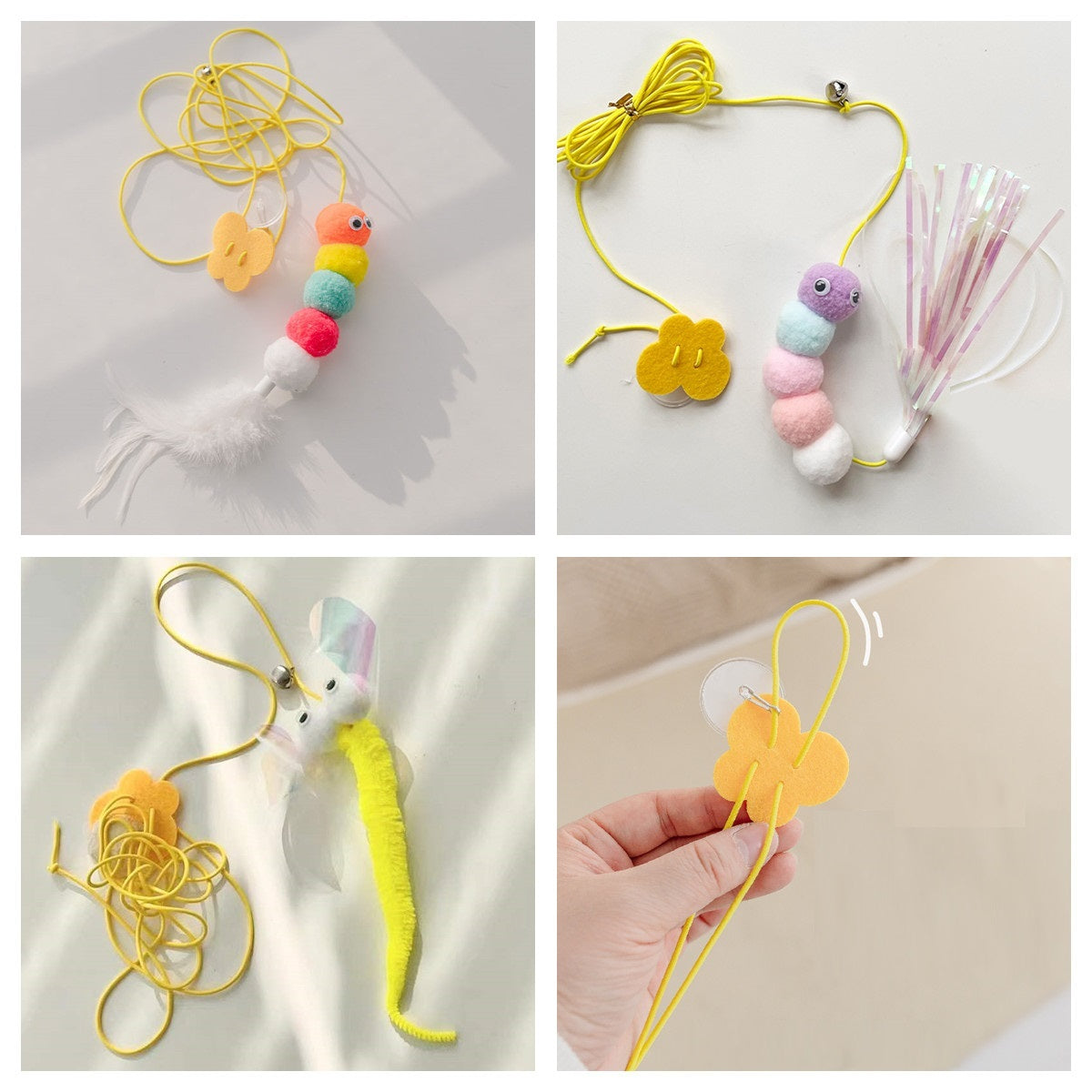 Interactive Hanging Cat Toy with Feather & Elastic Rope – 2M Telescopic Teaser