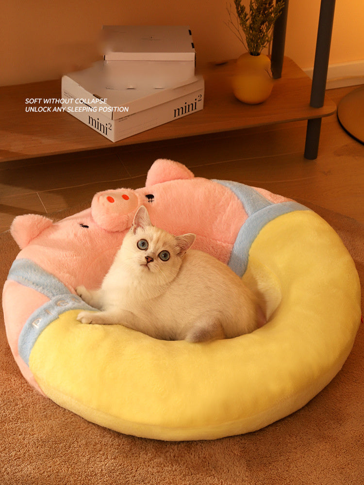 Warm Cat Bed for Winter – Soft Cloth Cat House, All-Season Pet Mat for Cats & Kittens