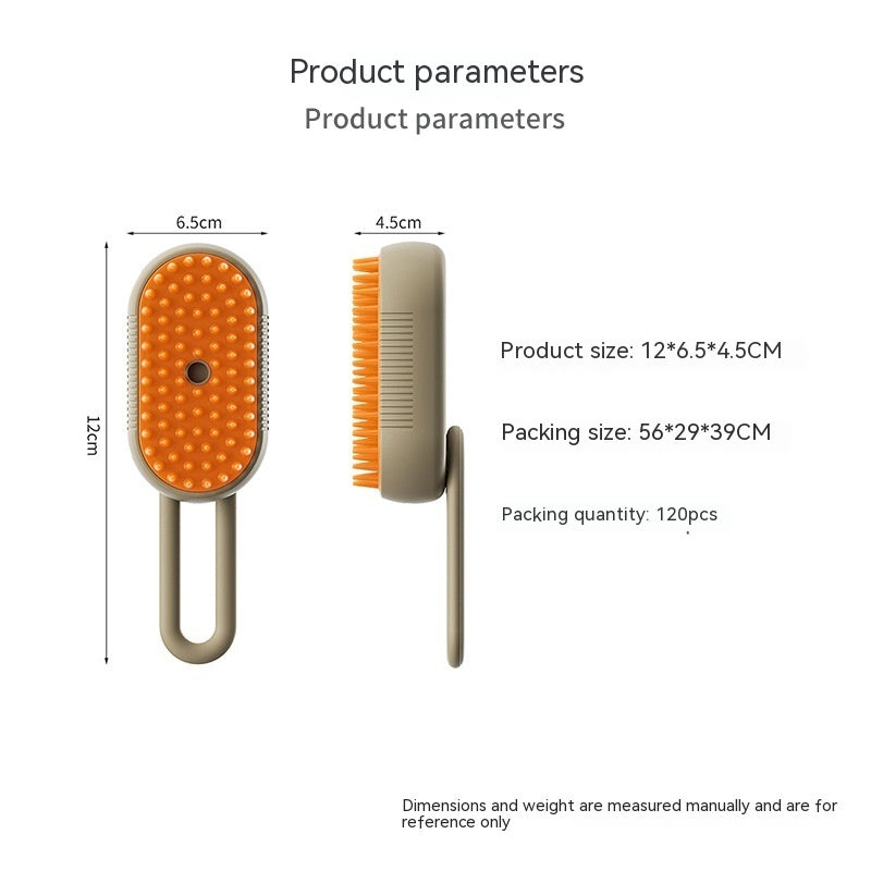3-in-1 Steam Pet Grooming Brush, Rechargeable Cat & Dog Hair Removal Comb with Massage