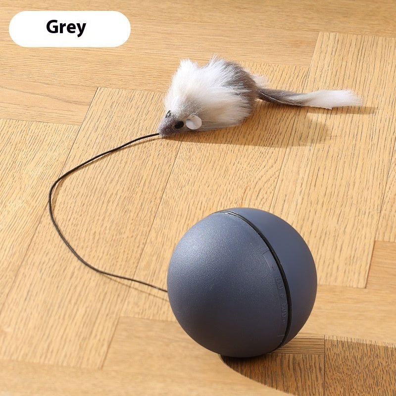 Interactive Cat Toy Mouse Teaser Ball – Smart Automatic Rolling Pet Ball for Cats & Dogs, Plush Mouse Hunting Game