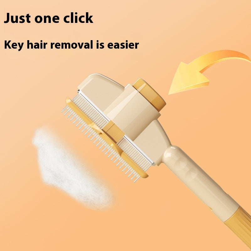 Durable Grooming Comb with One-Press Release