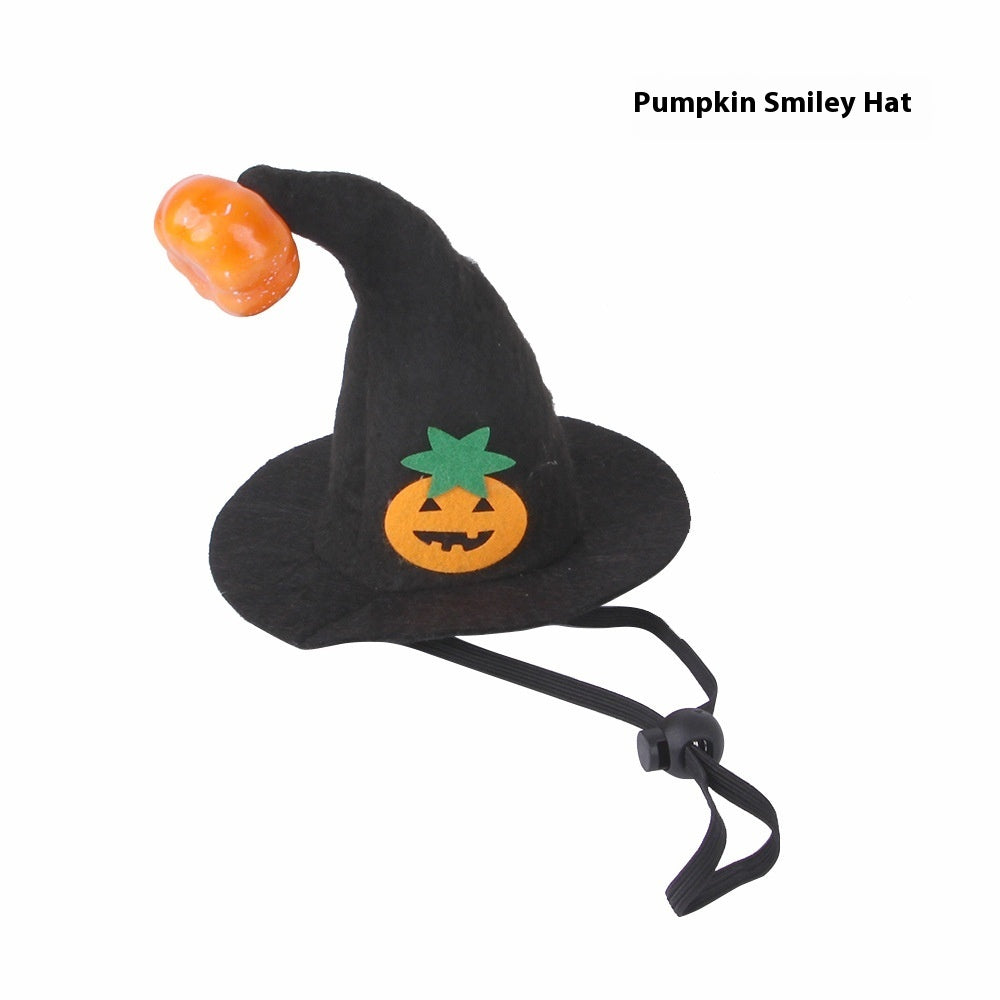 Halloween Cat Pumpkin Hat – Funny Pet Headgear Costume for Cats & Small Dogs, Adjustable Velvet Headwear