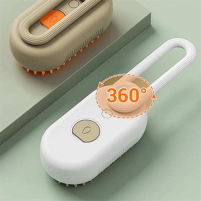 3-in-1 Steam Pet Grooming Brush, Rechargeable Cat & Dog Hair Removal Comb with Massage