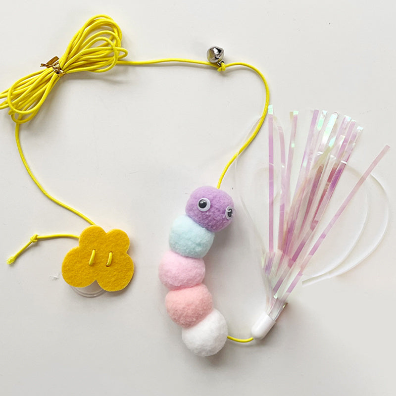 Interactive Hanging Cat Toy with Feather & Elastic Rope – 2M Telescopic Teaser