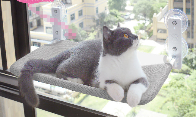 Space-Saving Cat Window Hammock – Secure Suction Cup Mount for Glass Windows