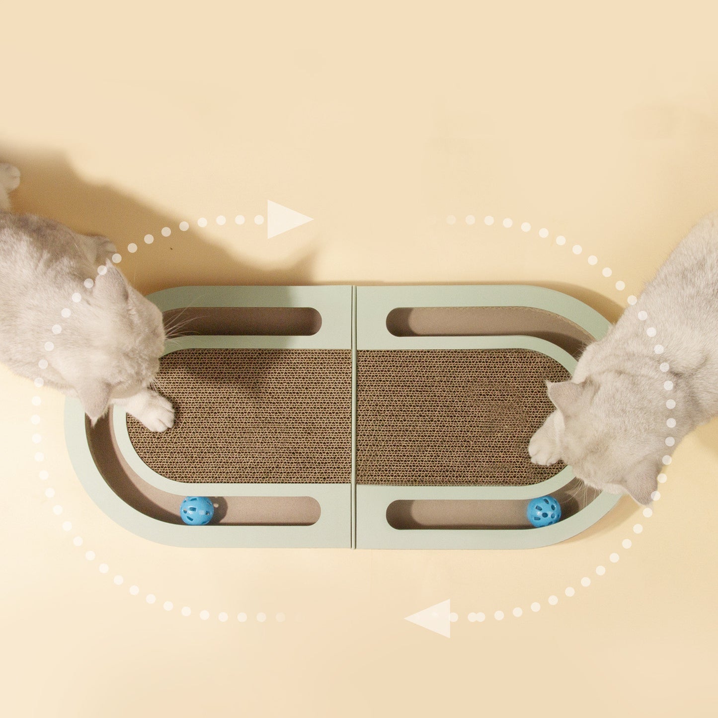 Folding Cat Scratcher Board with Ball