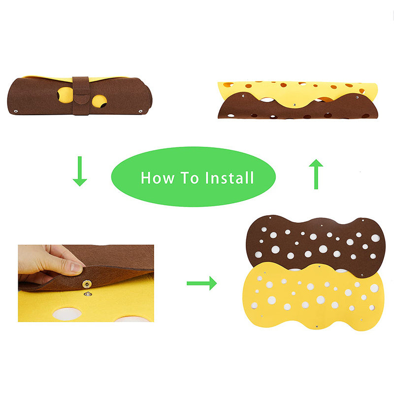 Felt Cat Tunnel Toy – Collapsible Deformable Tunnel & Mat