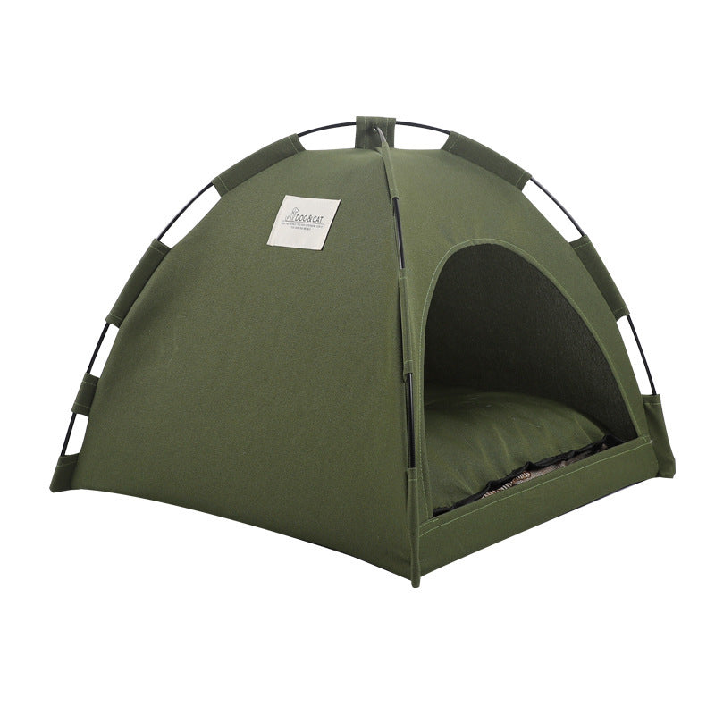 Cooling Cat & Dog Tent Bed – Portable Pet House with Cushion for Indoor & Travel