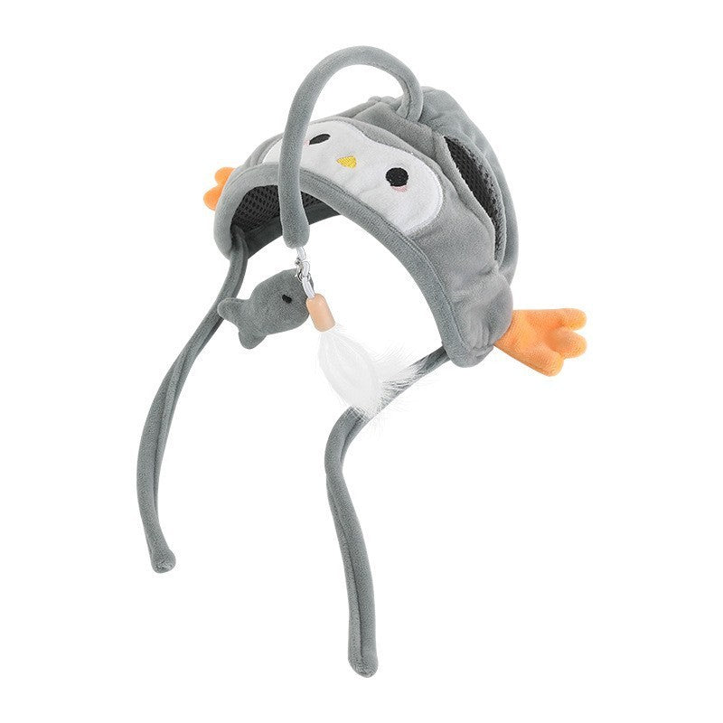 Head-Mounted Feather Cat Toy Stick – Interactive Funny Teaser for Cats