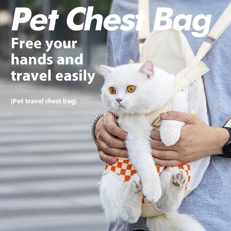 Ultra-Soft Pet Chest Carrier Backpack - Lightweight Breathable Cat & Small Dog Travel Bag with 3 Sizes (M, L, XL)