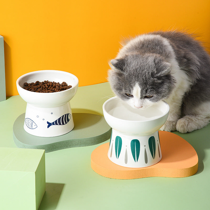 Elevated Ceramic Pet Bowl – Non-Slip Raised Cat & Dog Feeder