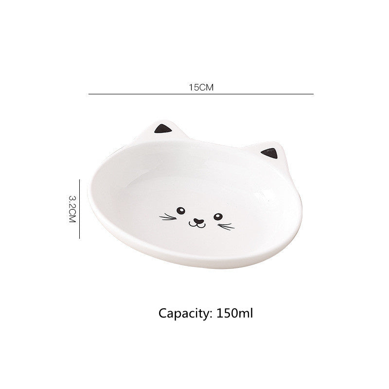 Ceramic Cat Face Pet Bowl – Universal for Cats and Small Dogs