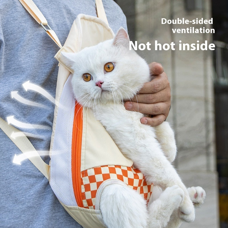Ultra-Soft Pet Chest Carrier Backpack - Lightweight Breathable Cat & Small Dog Travel Bag with 3 Sizes (M, L, XL)