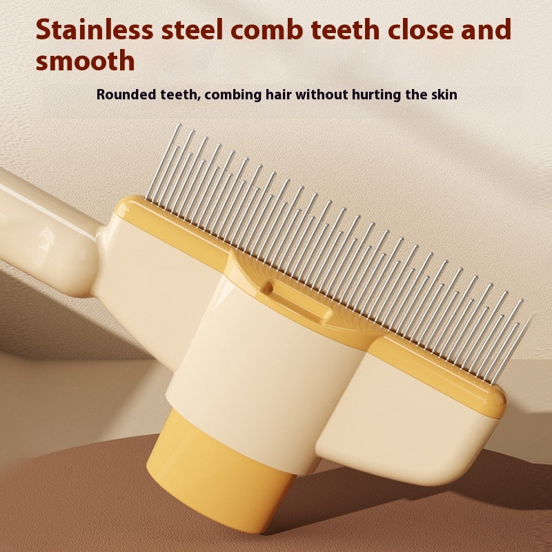 Durable Grooming Comb with One-Press Release