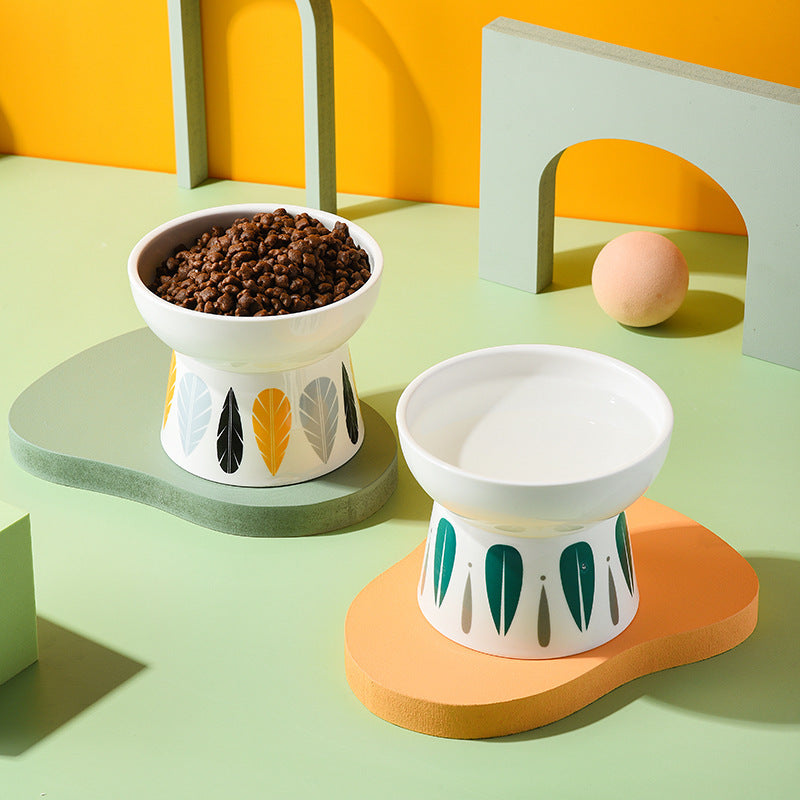 Elevated Ceramic Pet Bowl – Non-Slip Raised Cat & Dog Feeder