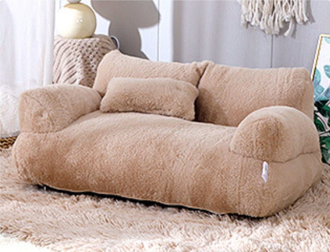Luxury Plush Cat Bed Sofa – Winter Warm Pet Nest for Cats & Small Dogs, Soft Comfortable Puppy Bed