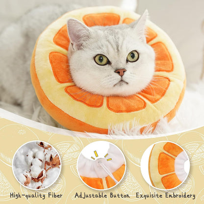 Cute Adjustable Cat Recovery Collar – Soft Fabric Elizabeth Collar for Kittens