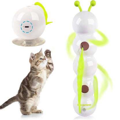 Automatic Interactive Cat Toy with Motion Sensor, Rechargeable Teasing Tail Toy for Kittens