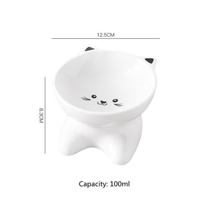 Ceramic Cat Face Pet Bowl – Universal for Cats and Small Dogs