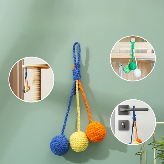 Rolling Sisal Cat Ball - Scratch & Chew Toy for Indoor Pets