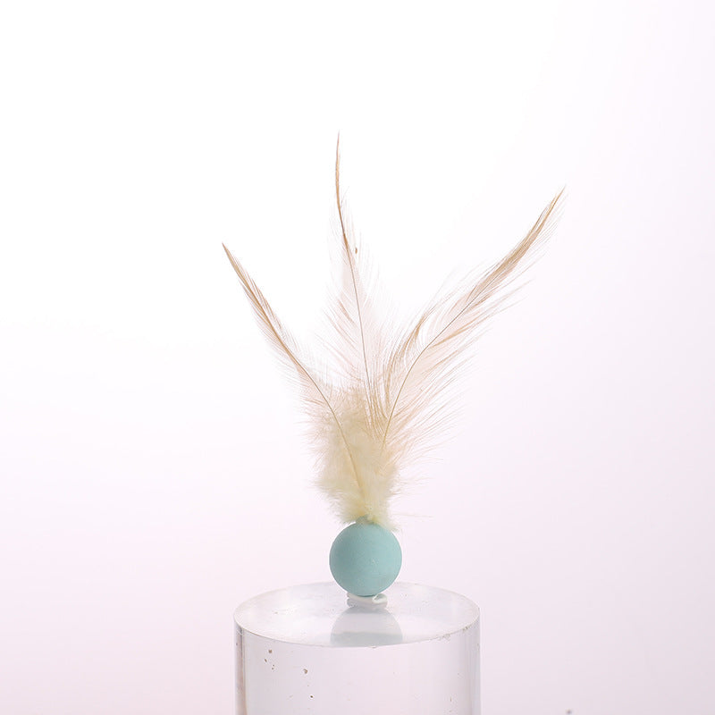Elastic Chicken Fur Ball Cat Toy – Bouncy Interactive Self-Hitting Pet Toy