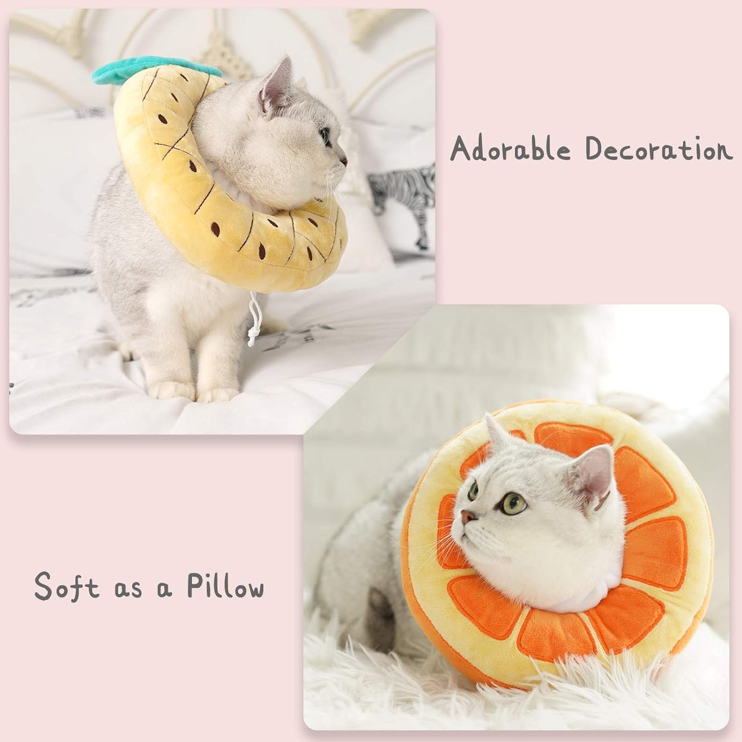 Cute Adjustable Cat Recovery Collar – Soft Fabric Elizabeth Collar for Kittens