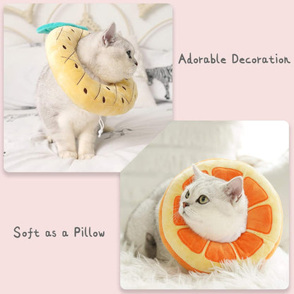 Cute Adjustable Cat Recovery Collar – Soft Fabric Elizabeth Collar for Kittens