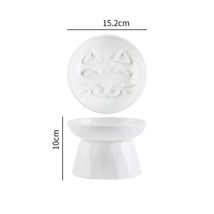 Elevated Ceramic Cat Bowl – Spine-Protecting Pet Feeder