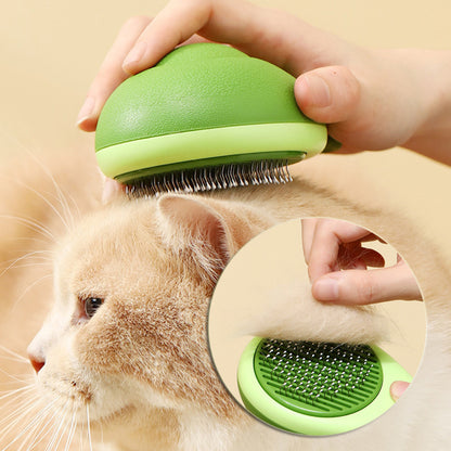 2-in-1 Pet Hair Remover Brush Cat Dog Grooming Comb Avocado Design Deshedding Tool
