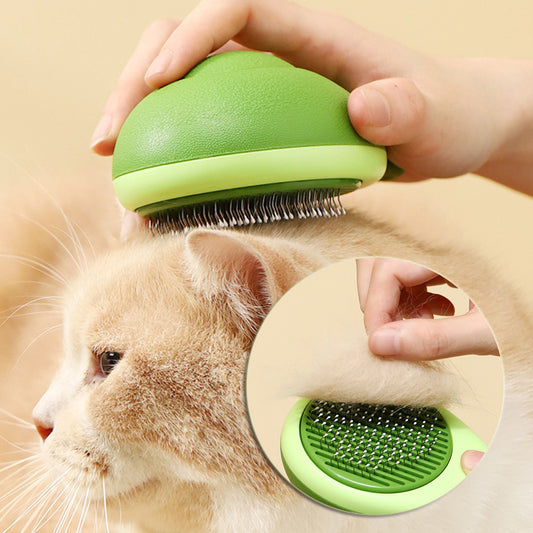 2-in-1 Pet Hair Remover Brush Cat Dog Grooming Comb Avocado Design Deshedding Tool