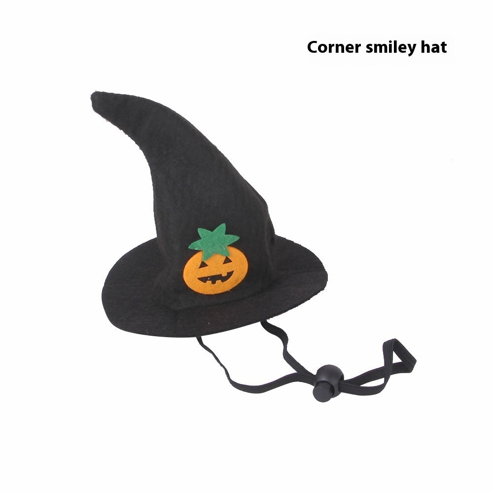 Halloween Cat Pumpkin Hat – Funny Pet Headgear Costume for Cats & Small Dogs, Adjustable Velvet Headwear