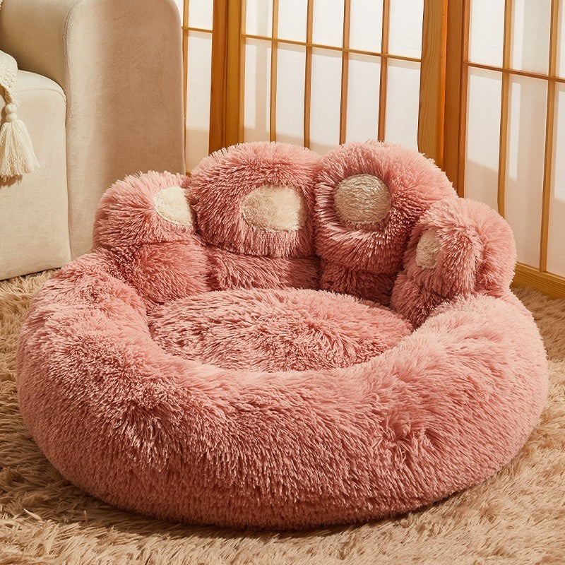 Warm Dog and Cat Bed Sofa, Fleece-Lined Kennel Mattress for Medium & Large Dogs, Cats, Corgi, Golden Retriever, Labrador, Samoyed, Cozy Winter Pet Nest