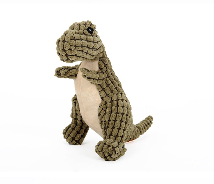 Dinosaur Dog Chew Toy with Squeaker – Plush Interactive Pet Toy for Large & Small Dogs