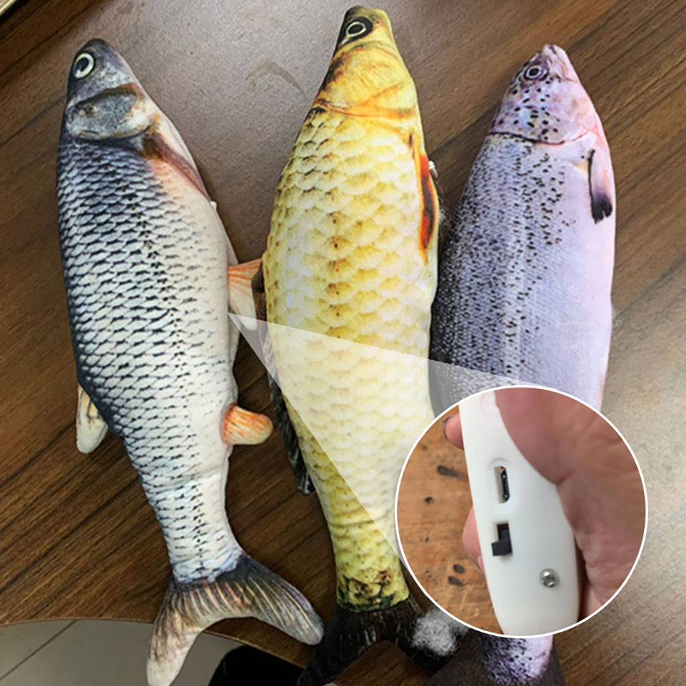 Electric Jumping Fish Cat Toy - Automatic Flopping Motion, Interactive Exercise for Indoor Cats, Kitten Play Toy (No Catnip Version)