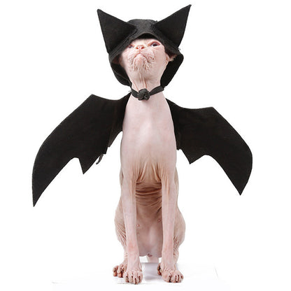 Halloween Pet Bat Wings Costume – Adjustable Felt Cloth Outfit for Cats & Small Dogs