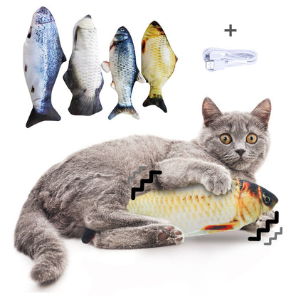Electric Jumping Fish Cat Toy - Automatic Flopping Motion, Interactive Exercise for Indoor Cats, Kitten Play Toy (No Catnip Version)