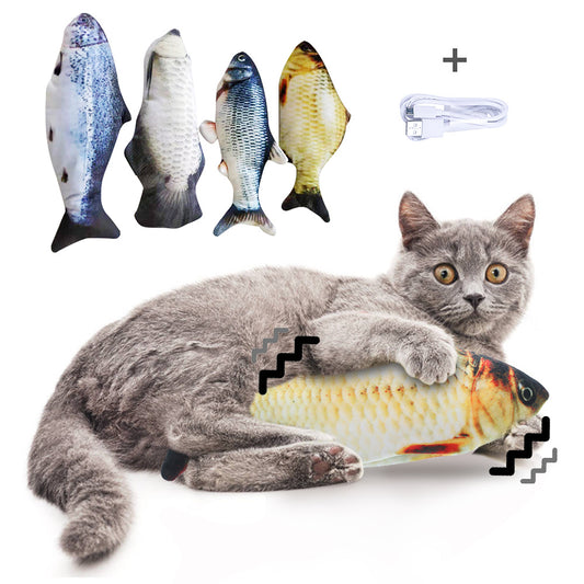 Electric Jumping Fish Cat Toy - Automatic Flopping Motion, Interactive Exercise for Indoor Cats, Kitten Play Toy (No Catnip Version)