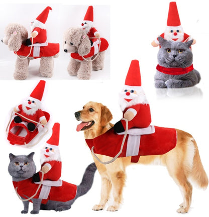 Dog Christmas Clothes – Warm Cotton Pet Winter Coat for Dogs & Cats, Reversible Holiday Outfit