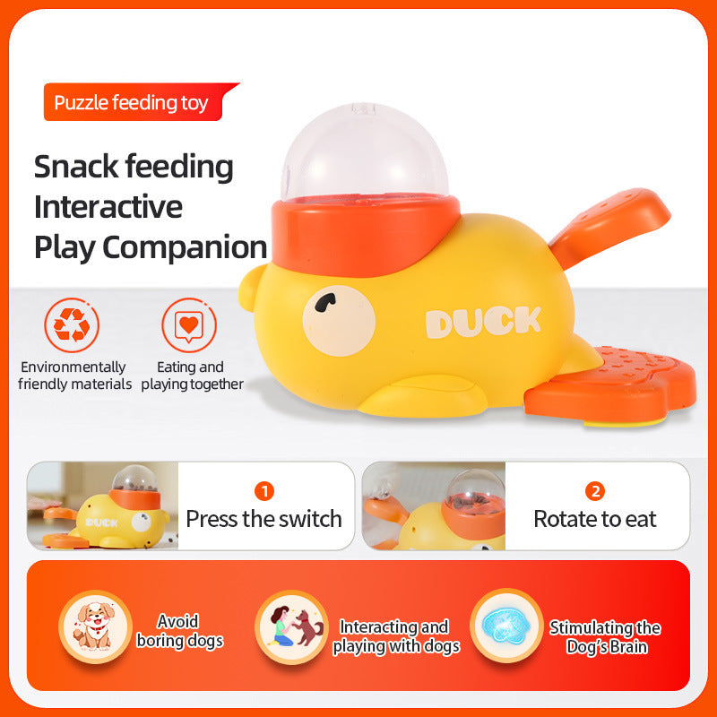 Interactive Puzzle Feeder for Dogs & Cats – Cartoon Duck Treat Dispenser Toy