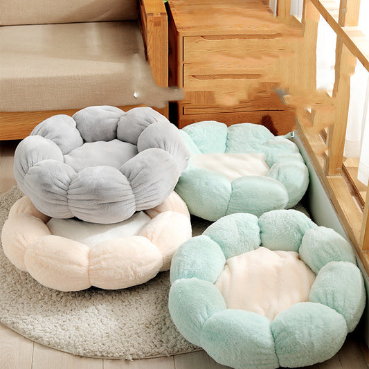 Flower Shaped Pet Bed Mat | Soft Dog & Cat Blanket Nest for Small Pets