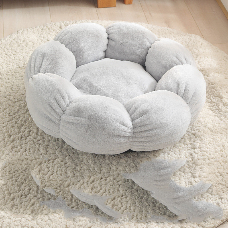 Flower Shaped Pet Bed Mat | Soft Dog & Cat Blanket Nest for Small Pets