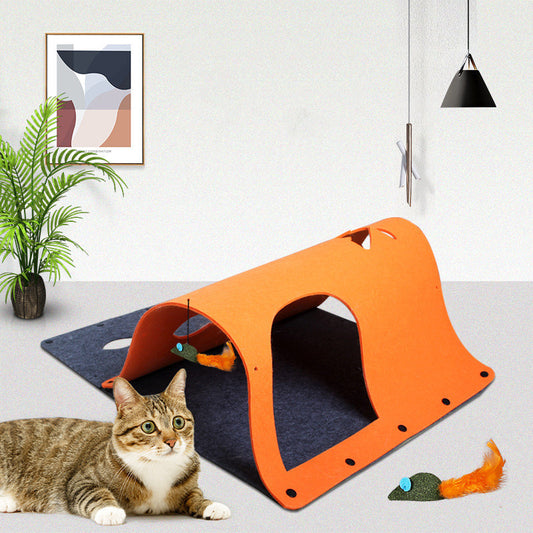 2-in-1 DIY Felt Cat Tunnel Toy – Modular Removable Tunnel & Nest